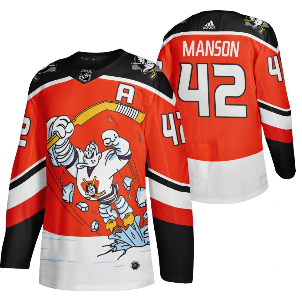 2021 Adidias Anaheim Ducks #42 Josh Manson Red Men Reverse Retro Alternate NHL Jersey